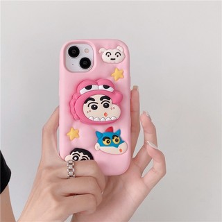 Dễ Thương Ốp Điện Thoại silicone In Hình Cậu Bé Bút Chì shin chan Cho iphone 15 14 13 12 pro max 11 14promax