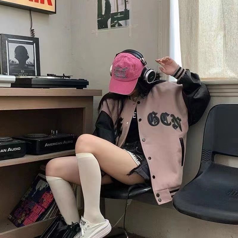 Áo Khoác Bóng Chày Dáng Lửng Phong Cách Thời Trang retro Mỹ 2023 9oo0