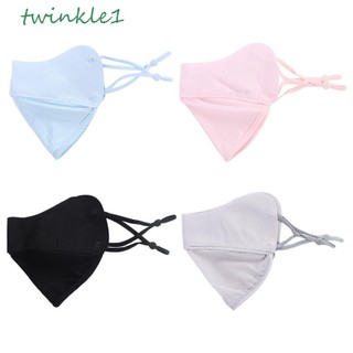 Twinkle Khẩu Trang Chống Nắng Bằng Lụa Lạnh Thoáng Khí Màu Trơn Bảo Vệ Mắt Dùng Khi Đi Câu Cá / Leo Núi / Đi Bộ