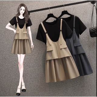 (Sẵn ,2XL,3XL)Váy Đầm Bigsize Phối Màu 2 Dây Cách Điệu Dáng Xoè  Tiểu Thư Nữ Tính 🌸Hàng Quảng Châu