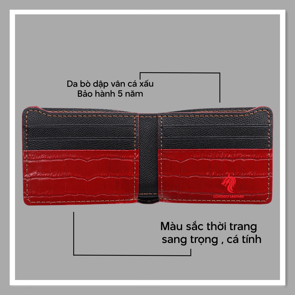 Ví da cao cấp bảo hành 5 năm thương hiệu Longdo Leather - B13
