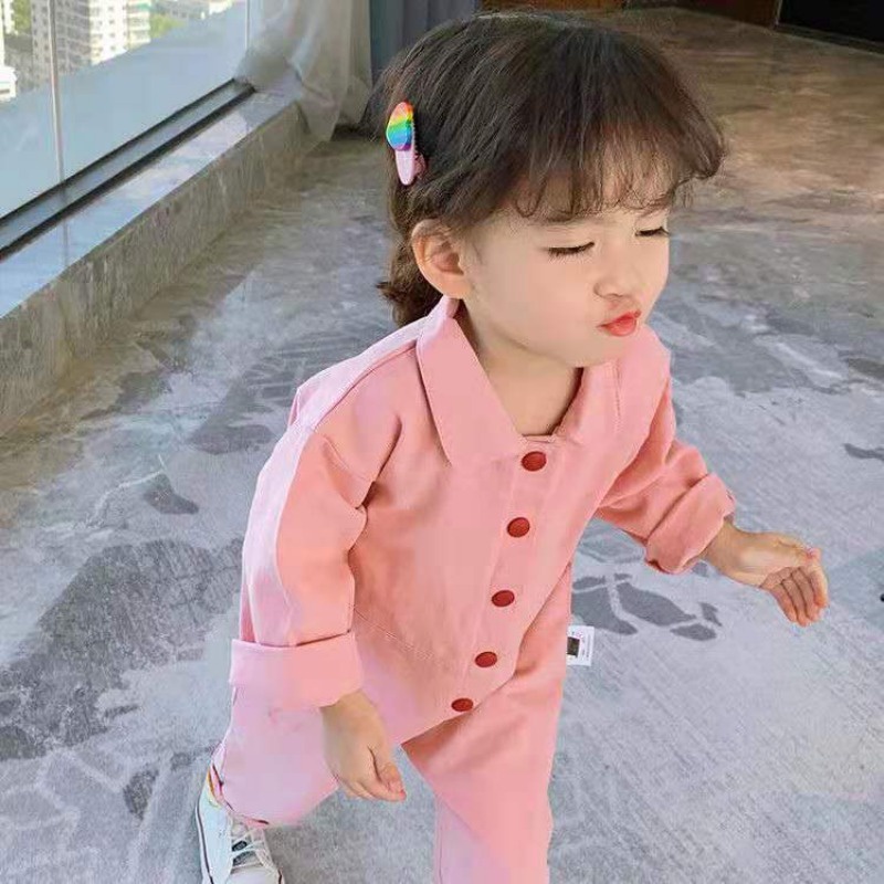 Bộ Đồ Liền Dài Tay Thời Trang Xuân Thu Cho Trẻ Em Gái