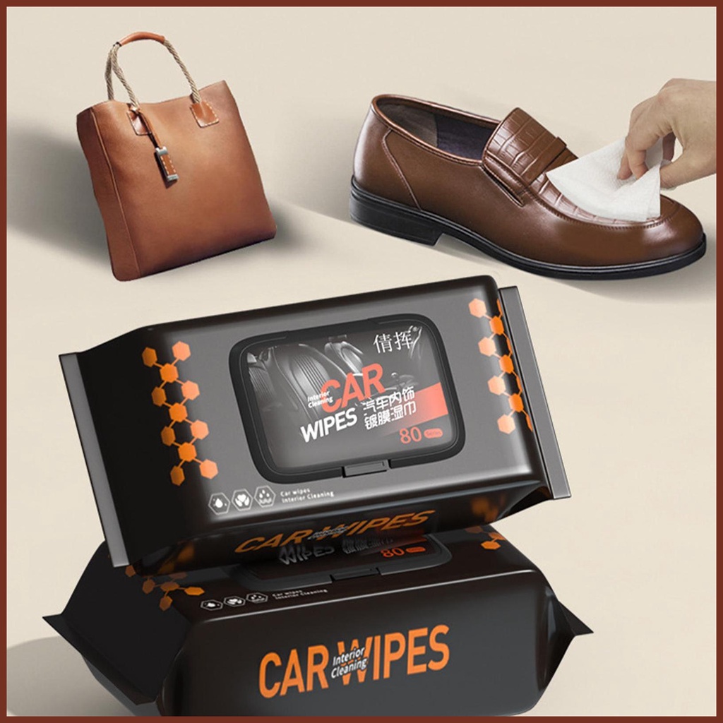 Set 80 Khăn Ướt Lau Vệ Sinh Nội Thất Xe Hơi haoyisvn Đa Năng