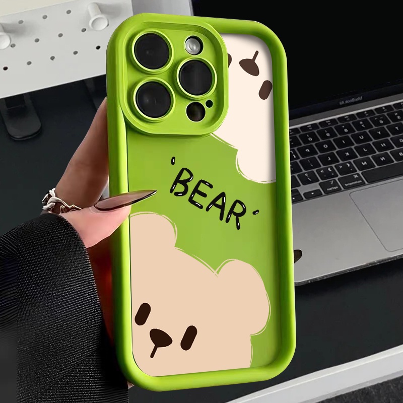 Ốp Điện Thoại Mềm In Hình Gấu Hoạt Hình Dễ Thương Cho iphone 6 7 8 plus 11 12 13 14 15 pro max