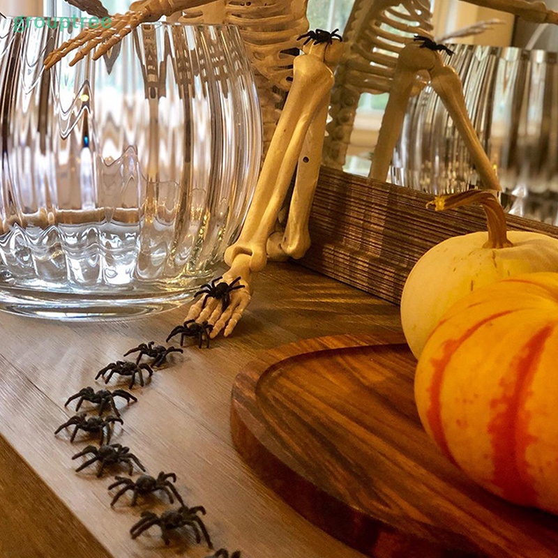 Set 50 Nhện Nhựa Đen Trang Trí halloween