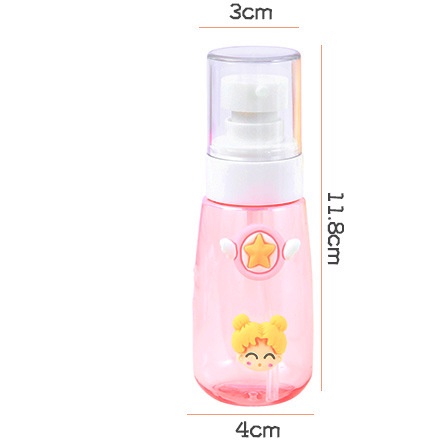 Chai Rỗng 60ml Dạng Xịt Đựng Mỹ Phẩm Họa Tiết Hoạt Hình Xinh Xắn