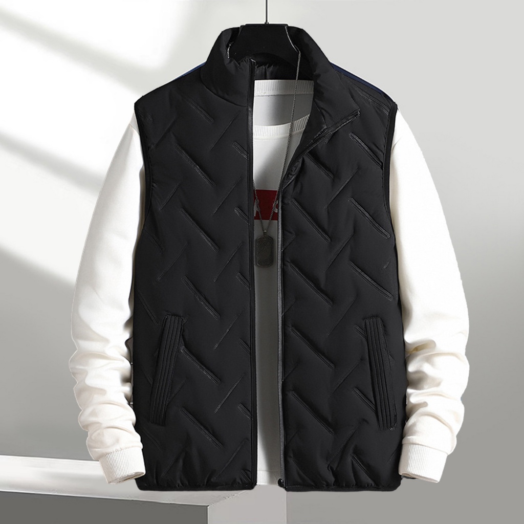 Je Áo Khoác Phao cotton Sát Nách Có Đệm cotton Và Khóa Kéo Sành Điệu Mùa Đông Ấm Áp Cho Nam