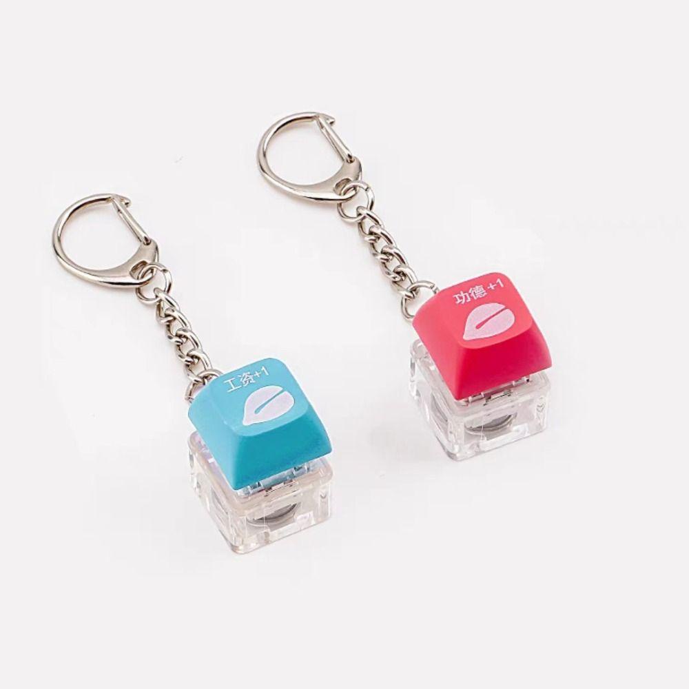 Sweetjohn Móc Chìa Khóa Cơ Học / Phím Đàn Cá / Bàn Phím Bằng Gỗ Có Đèn led Nhiều Màu