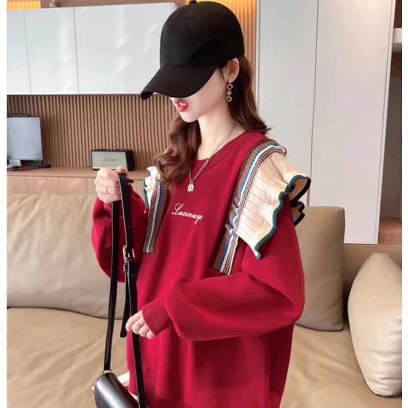 Áo Nỉ Nữ Dài Tay Cổ Tròn Thời Trang Hàn