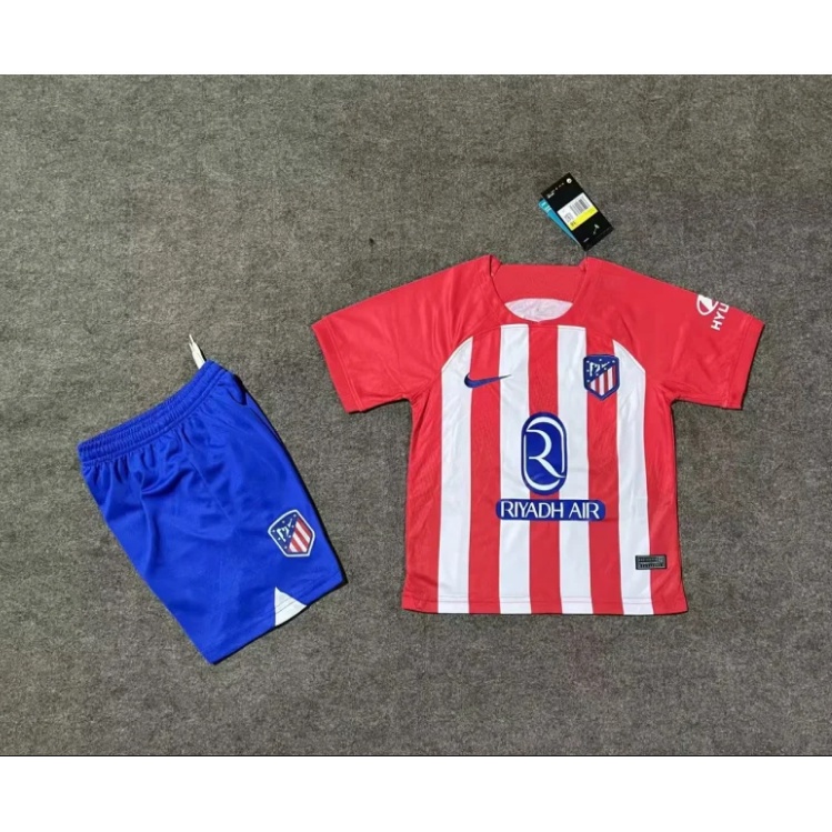 Bộ Đồ Đá Banh In Logo atletico madrid 23 / 24 Chất Lượng Cao Cho Bé