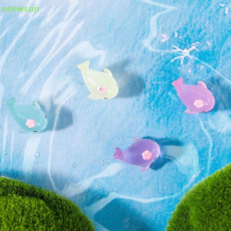 Set 1 / 5 Tượng Cá Heo Dạ Quang mini Trang Trí Tiểu Cảnh Mới