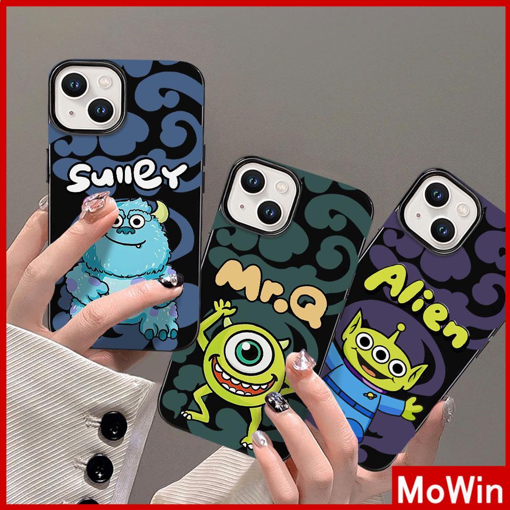 Ốp lưng iPhone 15 Pro Max Vỏ iPhone Màu Đen Bóng TPU Mềm Vỏ Bảo Vệ Chống Sốc Camera Hoạt Hình Dễ Thương Quái Vật Xanh Xanh Tương Thích Với iPhone 14 13 Pro Max 12 Pro Max 11 XR XS