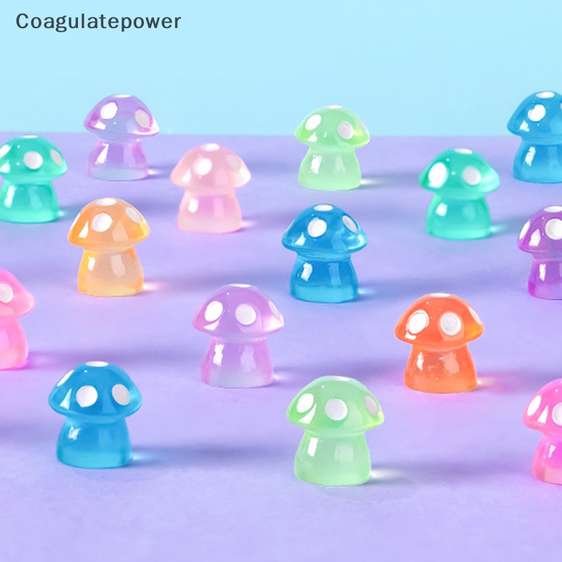 Bộ 10 Tượng Nấm Phát Sáng Nhiều Màu Trang Trí Sân Vườn