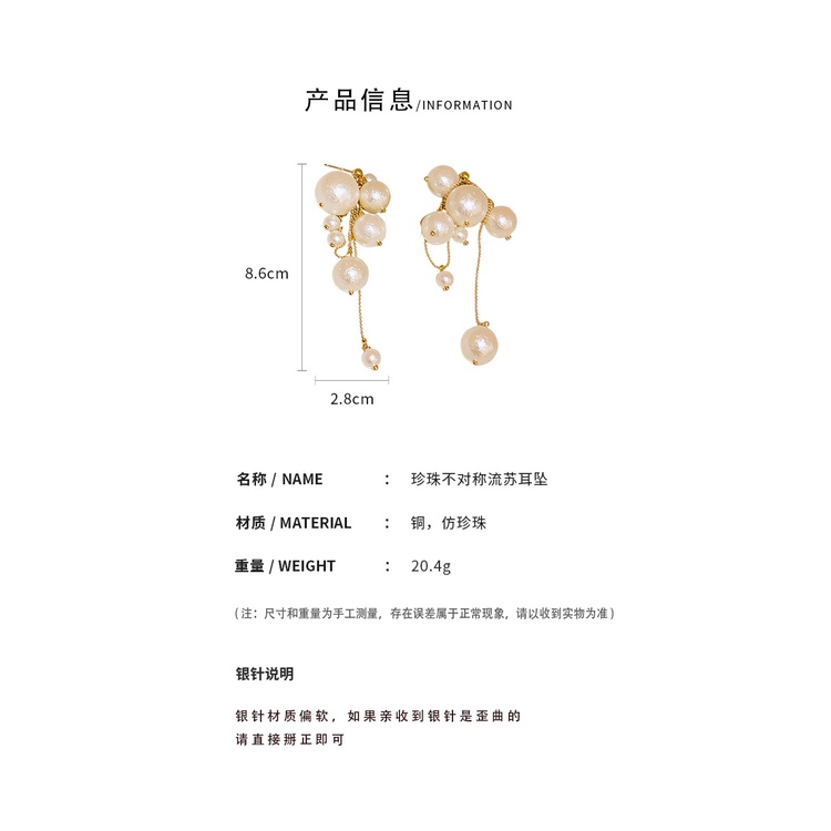 Khuyên Tai Dáng Dài Đính Ngọc Trai Lãng Mạn Phong Cách Pháp Thiết Kế Mới