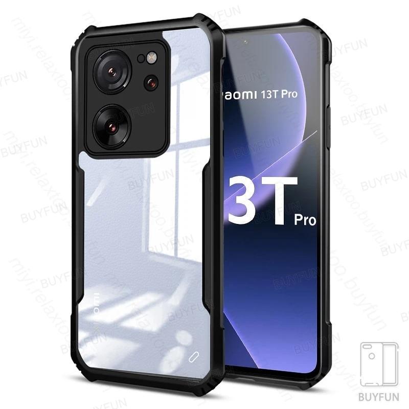 For Xiaomi 13T Pro 5G Case Clear Acrylic TPU Soft Frame Back Cover For Xiomi Xiaomy Mi13T 12t 11t 10t Mi 13 T Pro 13 5G Armor Shockproof Cover