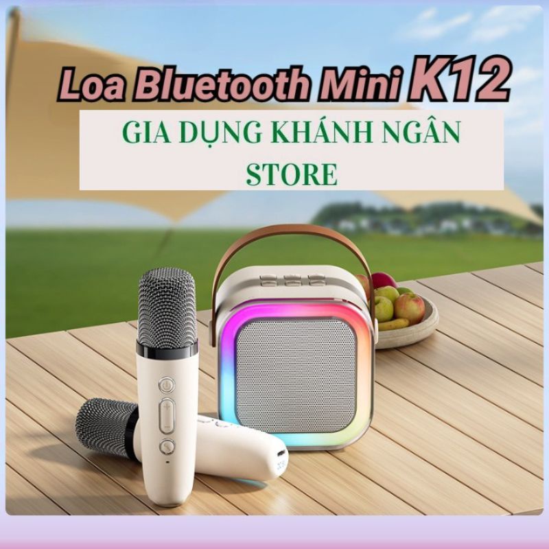 Loa karaoke Kinyo K12 tặng kèm 2 míc Loa karaoke không dây hay cùng đèn led nhiều màu sắc