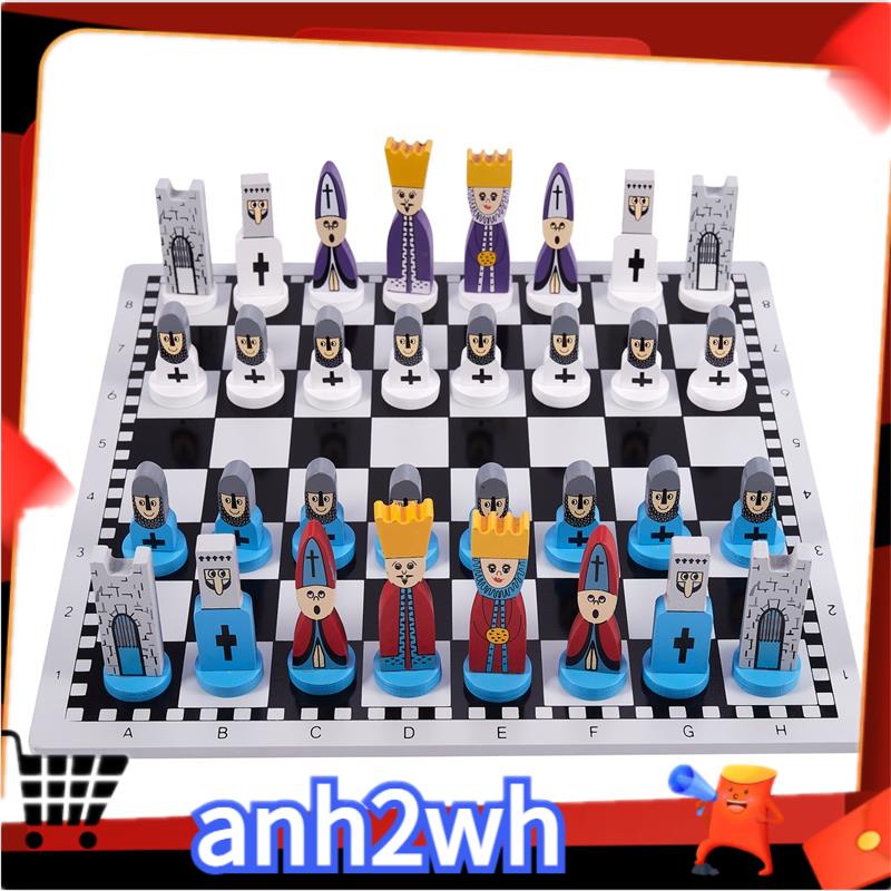 Bộ Cờ Vua Bằng Gỗ Hoạt Hình Quà Tặng Cho Bé