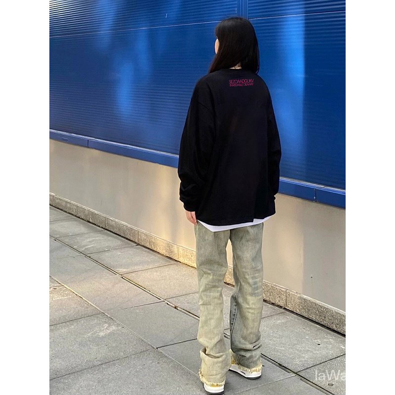 Áo Nỉ Dài Tay Form Rộng Phong Cách hip hop Đơn Giản Dành Cho Nam