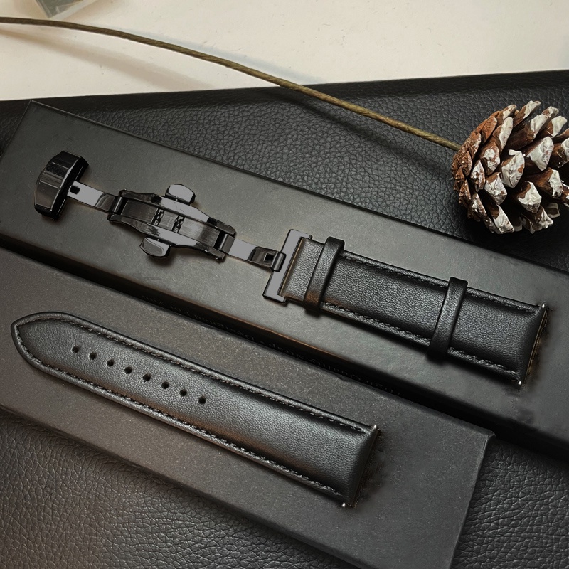 Dây Đeo Bằng Da 20 / 22mm Cho Đồng Hồ Thông Minh Samsung Galaxy watch 4 Classic / Active 2 / 3 / 42mm / 46mm Huawei GT /