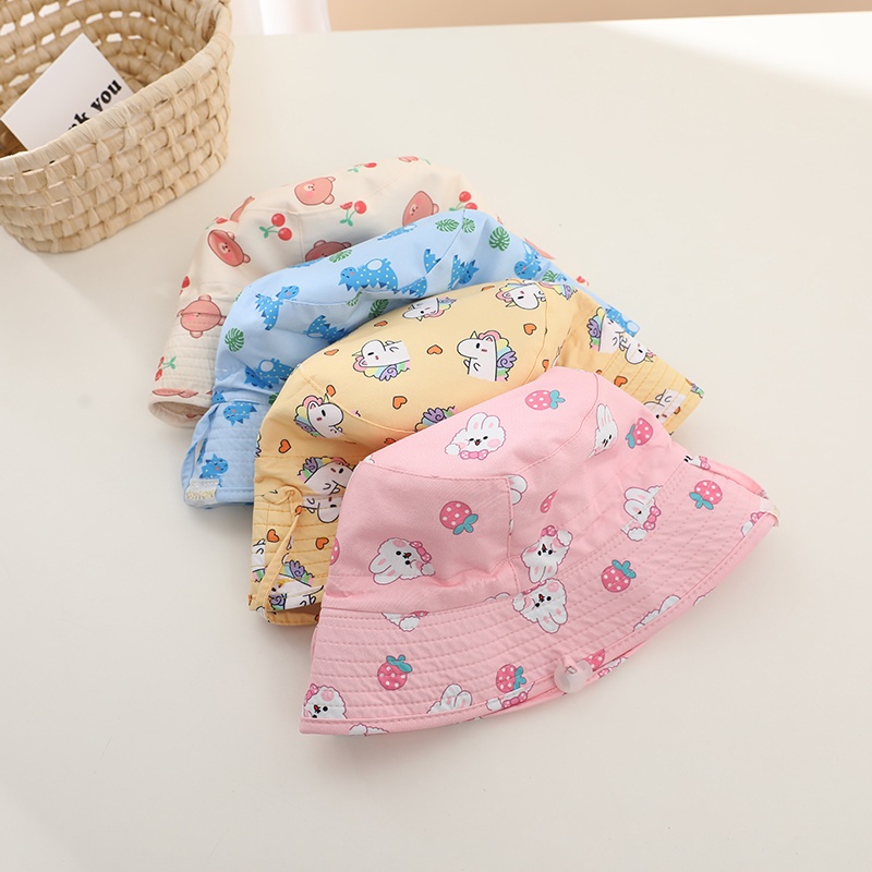 Mũ cotton Chống Nắng / Tia uv In Họa Tiết Hoạt Hình Dễ Thương Thời Trang Mùa Hè Cho Bé jp2
