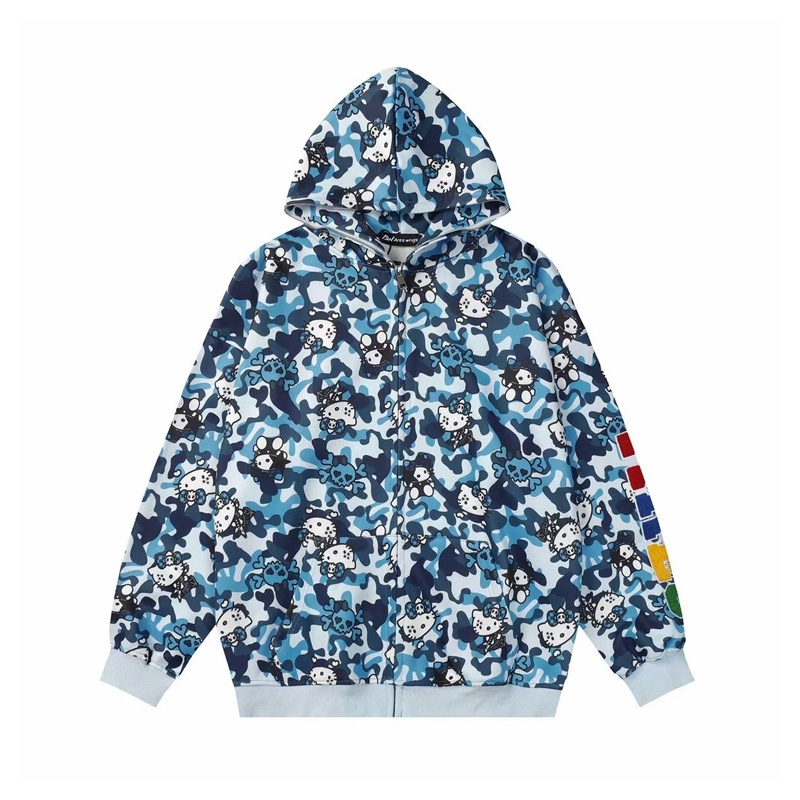 Áo Hoodie Dáng Rộng In Họa Tiết Mèo Rằn Ri Phong Cách Đường Phố Mỹ Thời Trang Xuân Thu Cho Nam