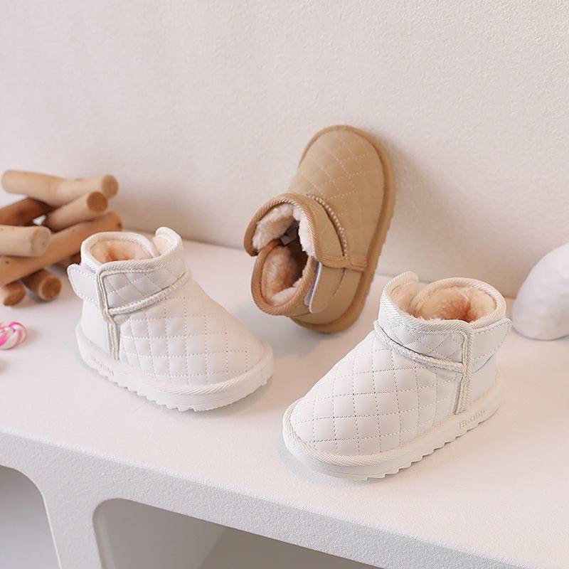 Giày Bốt cotton Lót Lông Cừu Dày Dặn Mềm Mại Thời Trang Mùa Đông Cho Bé Trai Và Gái