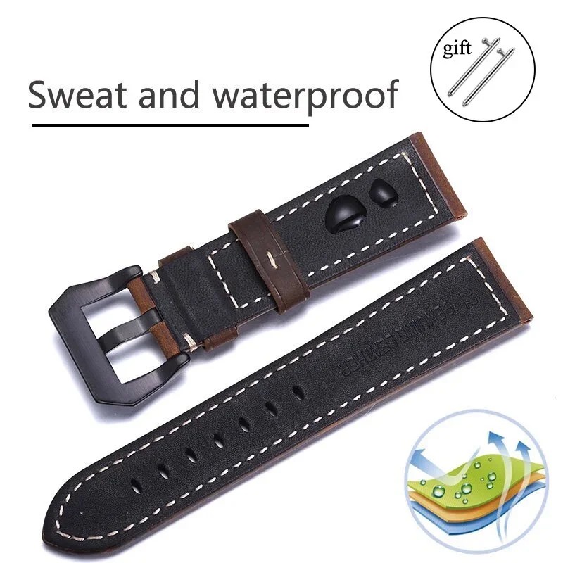 Dây Đeo Bằng Da Thật 22mm 20mm 24mm 18mm Cho Đồng Hồ huawei watch gt 4 3 46mm gt4 41mm gtr gts galaxy watch 6 5