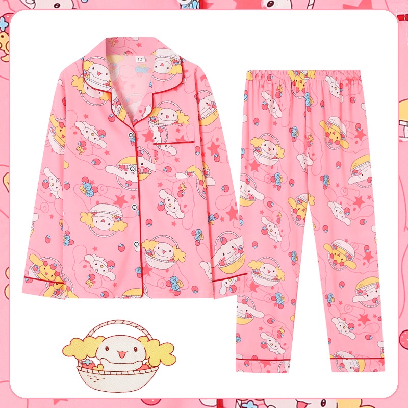 Cinnamoroll Pijama Cho Bé Pokemon Bộ Đồ Ngủ Tay Dài In Hình Hoạt Hình Dành Cho Trẻ Em