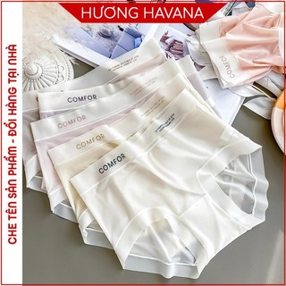  Quần lót nữ - Quần chip nữ chất lụa băng mềm mịn có bigsize in chữ FLQ226