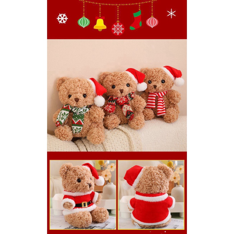 Gấu Bông teddy Dễ Thương Dùng Trang Trí Giáng Sinh