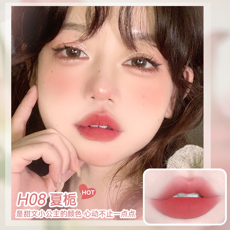 Son Lì hold live Mềm Mịn Như Nhung Màu nude Thiết Kế Vỏ Hình Thỏ Dễ Thương