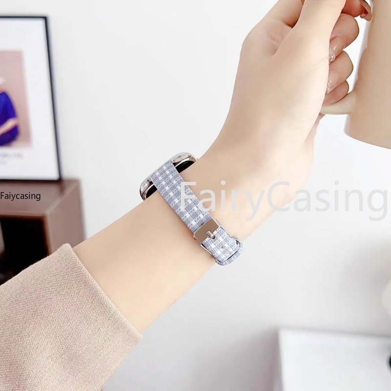 Dây Đeo Đồng Hồ Bằng Da Họa Tiết Caro 49mm series 9 7 8 41mm 45mm 38mm 42mm iwatch se 6 5 4 3 40mm 44mm