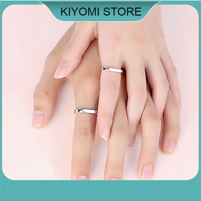 Nhẫn đôi nhẫn cặp nam nữ khắc tên theo yêu cầu freesize không gỉ không phai màu