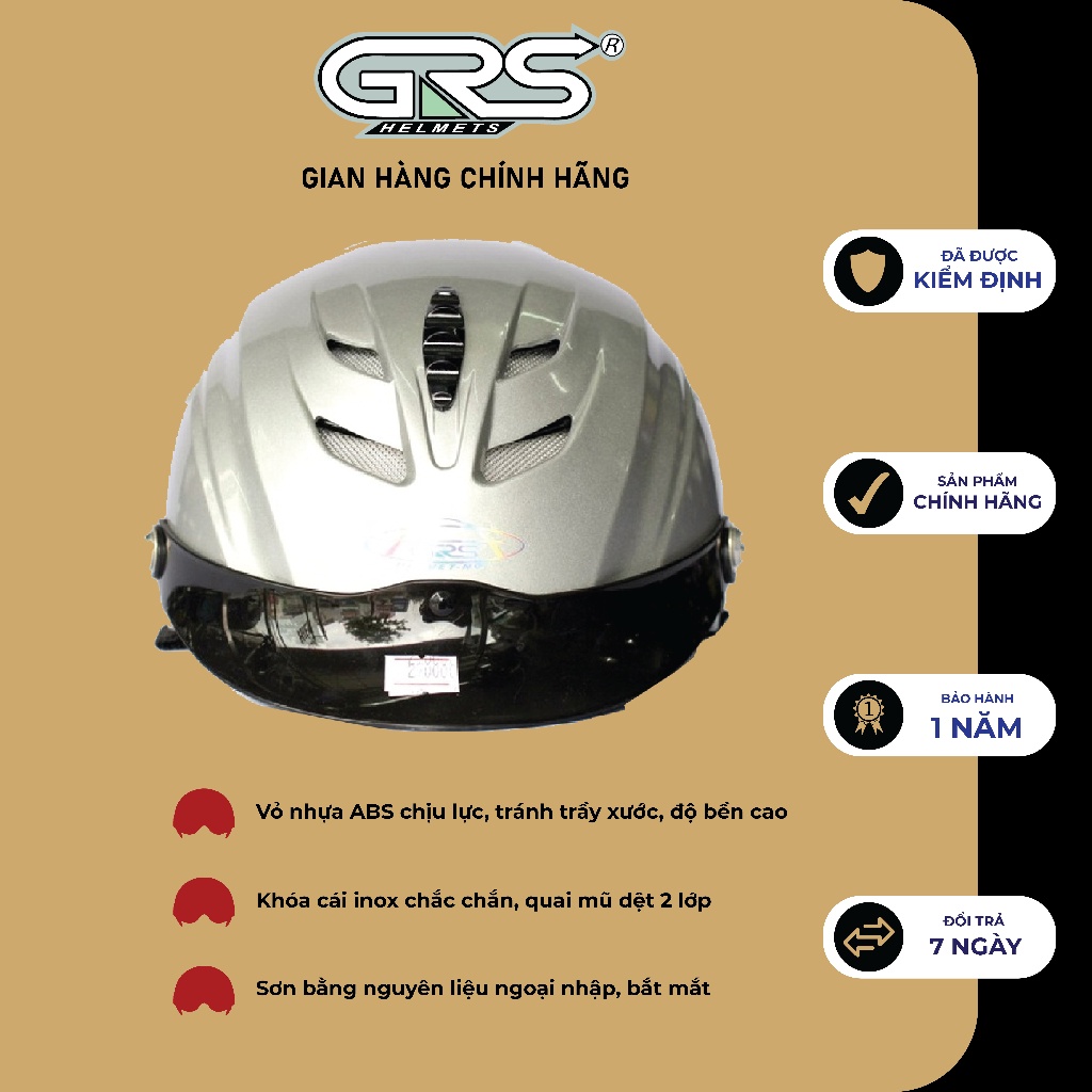 Mũ bảo hiểm nửa đầu lưỡi trai GRS A760