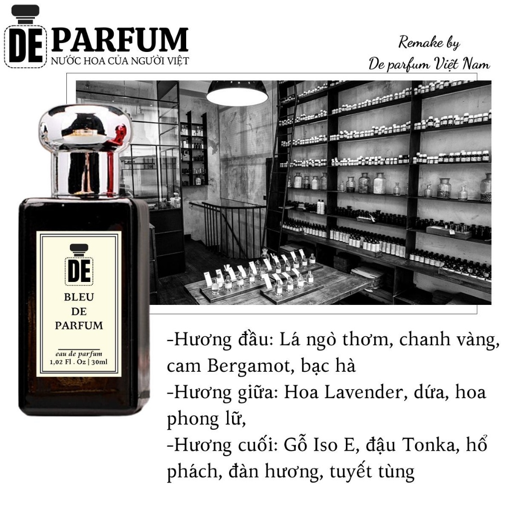 Nước hoa Bleu De Parfum 2018 chính hãng 30ml thơm lâu hương tươi mát sang trọng