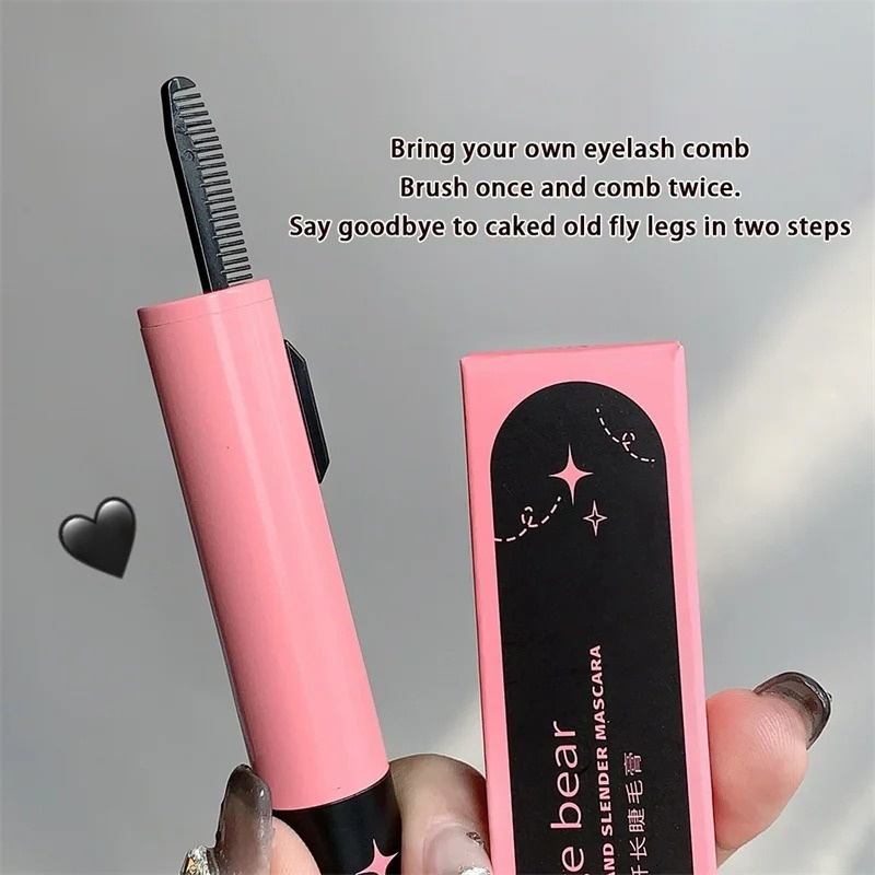 Mascara Hai Đầu Cọ Mảnh Nhanh Khô Chống Nhòe Cho Hàng Mi Cong Dày Tự Nhiên