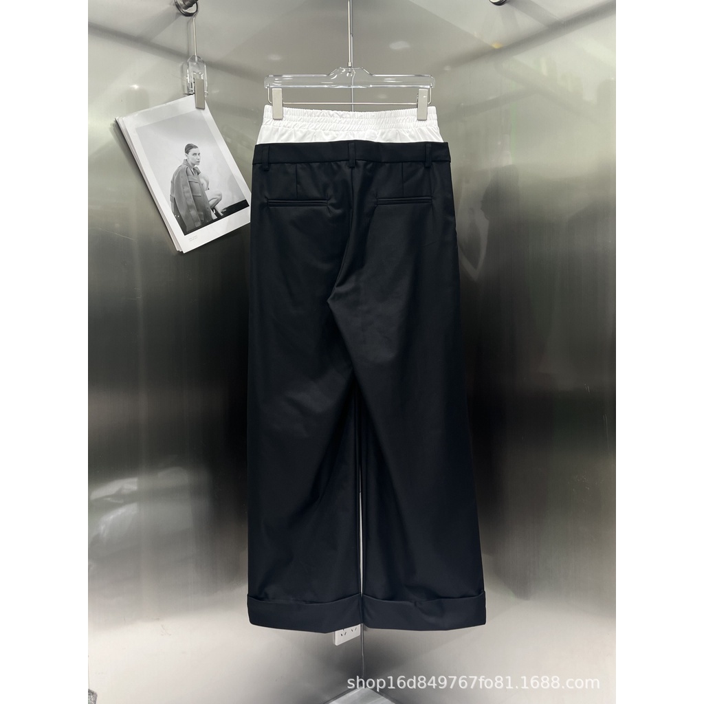 DGO2 Alexander Wang 23 Early Autumn new niche design fashion brand wide leg double waist suit pants fashionable casual all-match elegant style