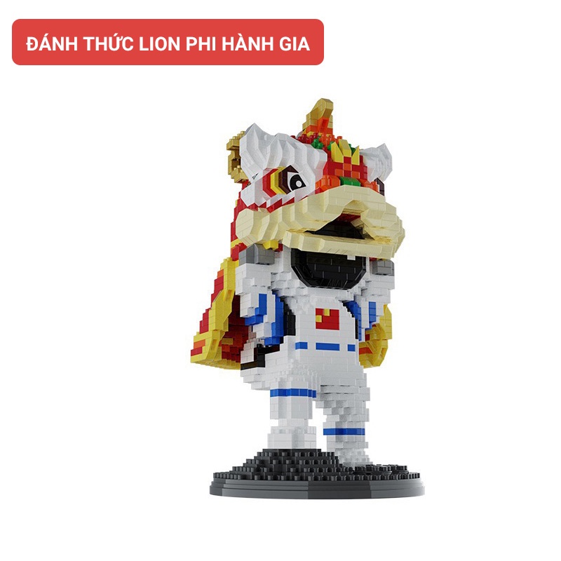 Đồ chơi lắp ráp mô hình phi hành gia / sư tử / múa lân độc đáo cho nam nữ Tặng Ô Tô
