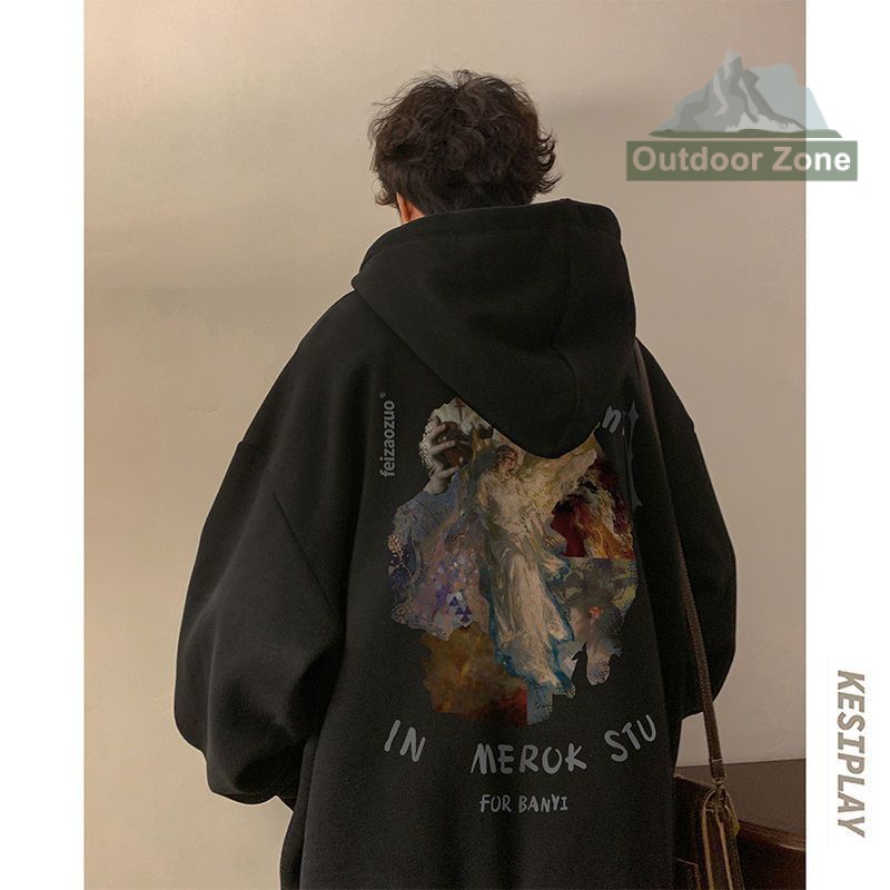 Áo Khoác hoodie Mỏng Đệm Lông Cừu Thời Trang Xuân Thu Cho Nam