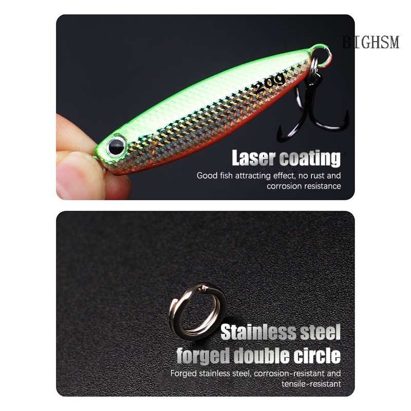 Bighsm Mồi Câu Cá Nhân Tạo Bằng Kim Loại Có Lưỡi Câu skk 7g 10g 15g 20g