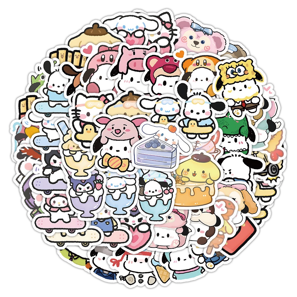 Hình Dán sanrio 100 Chiếc Dễ Thương