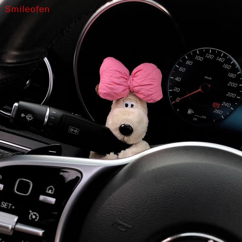 Búp Bê Nhồi Bông Hình Mặt Cười Thắt Nơ Dễ Thương Trang Trí Nội Thất Xe Hơi