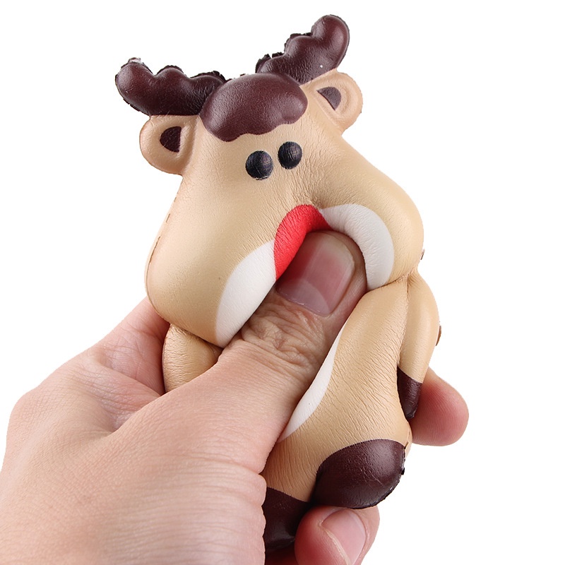 Squishy Hình chú tuần lộc giáng sinh Đồ Chơi Xốp Giảm Stress Hình mềm mịn dễ Thương đàn hồi Cho Bé - Lina Shop