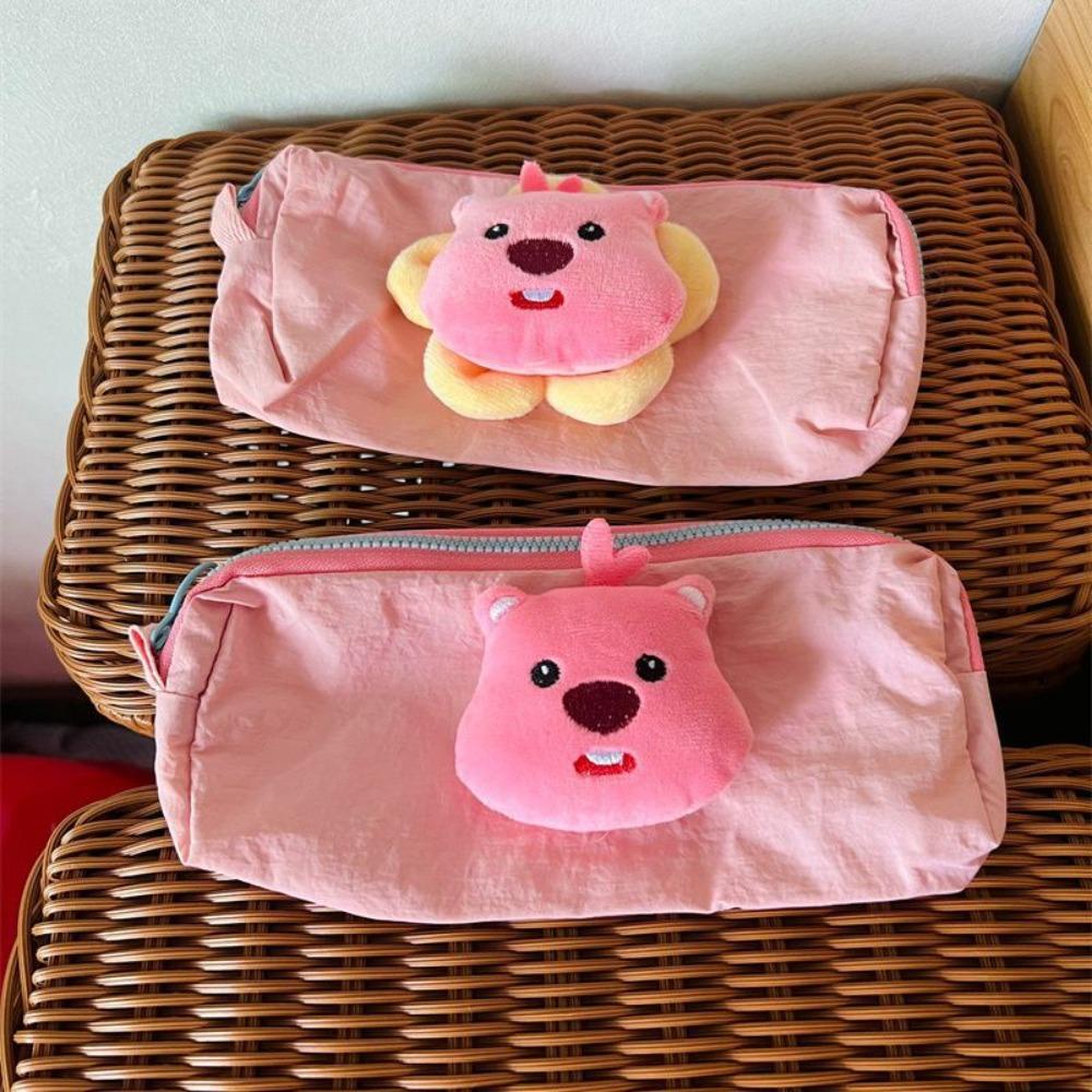 Keene Looopy Túi Đựng Bút Bằng polyester Phủ Lông Họa Tiết Hoạt Hình Dễ Thương