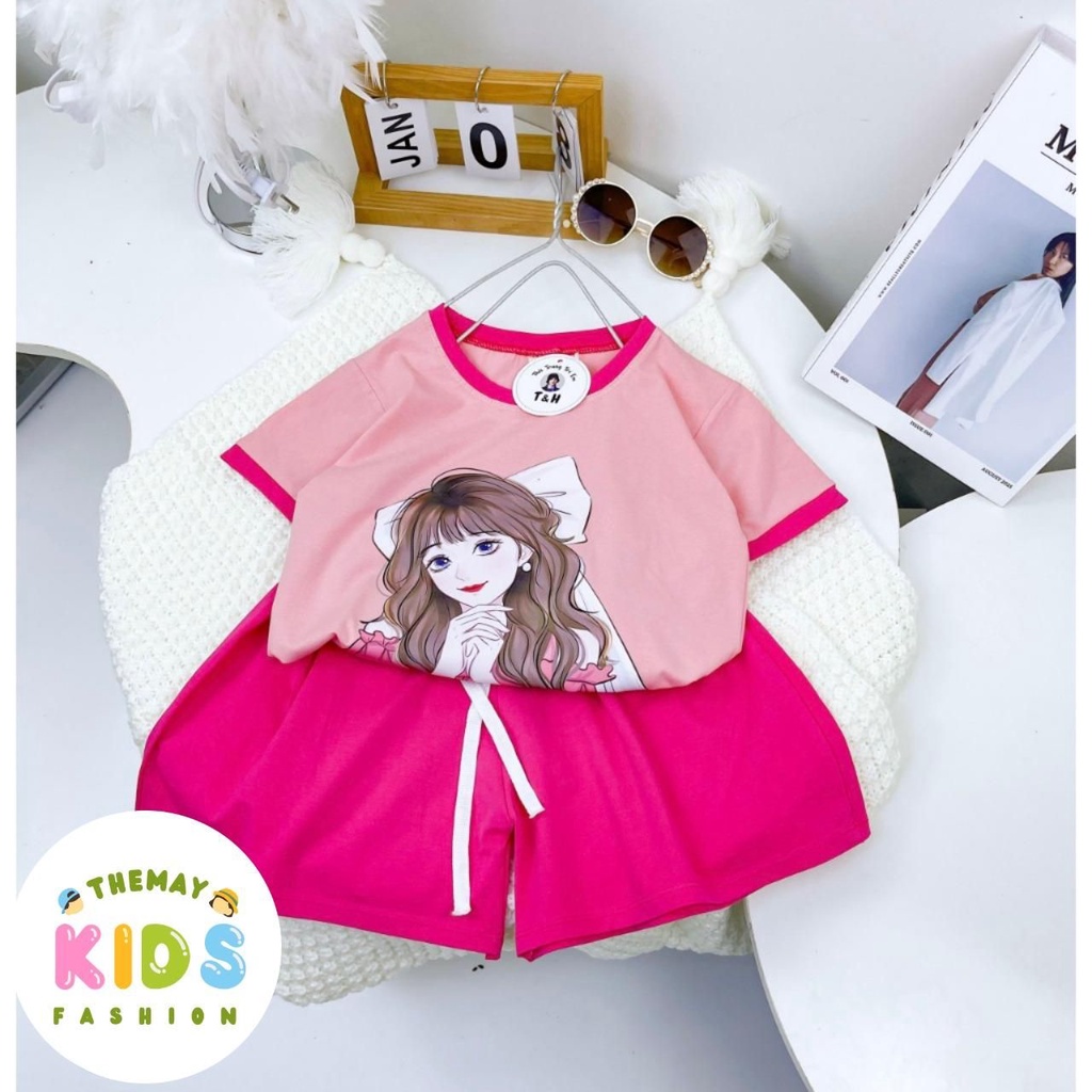 Đồ bộ bé gái quần đùi phối
