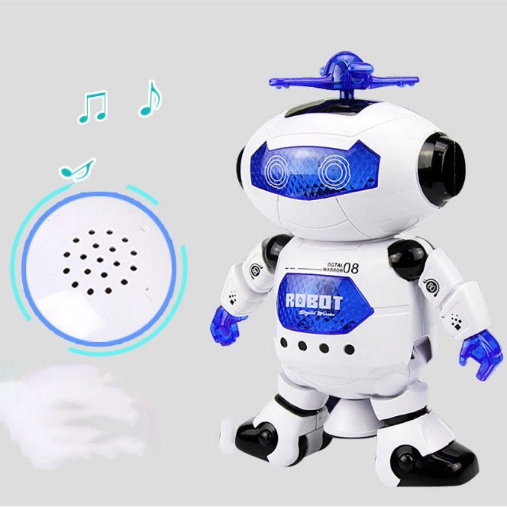 Robot Nhảy Múa Có Đèn led Xoay 360 Độ Màu Trắng / Xanh Lá / Vàng