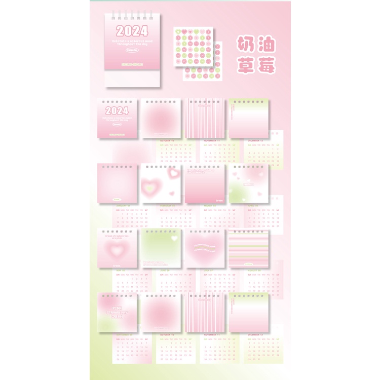 Túi Xách Cdailyyyy Chất Lượng Cao|Lịch Để Bàn Năm 2024 mini Tự Trang Trí Độc Đáo 2024