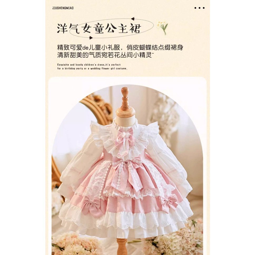 Hàng Mới Về Đầm lolita Thời Trang Thu Đông 2023 Dễ Thương Cho Bé Gái