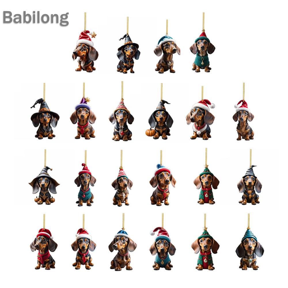 Tượng Trang Trí Giáng Sinh Hình Chú Chó Hoạt Hình Bằng acrylic