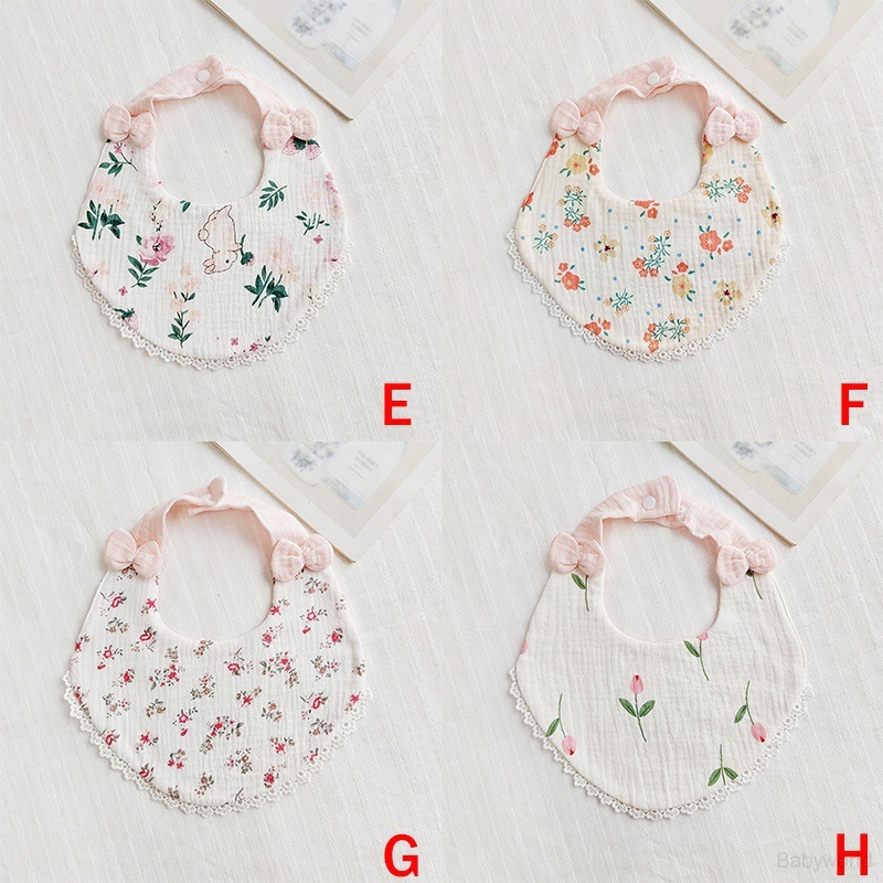 Khăn Lau Cho Bé Gái Sơ Sinh Bằng Vải cotton In Họa Tiết Nơ